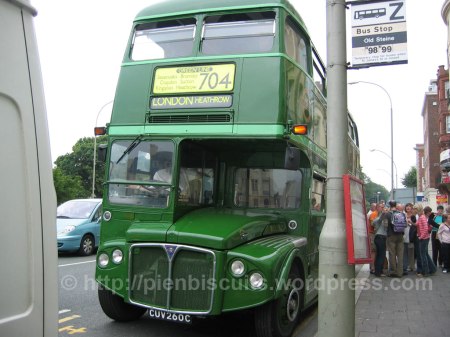 Old green London Routemaster bus
